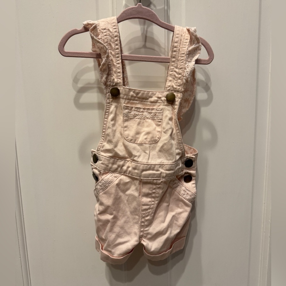 Artisan NY 12M Girls Light Pink Frill Overall Shorts
